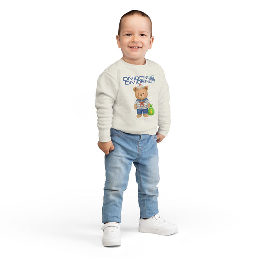 Toddler Sweatshirt - Cute Teddy Dividends Sailor Bear with Money Bag