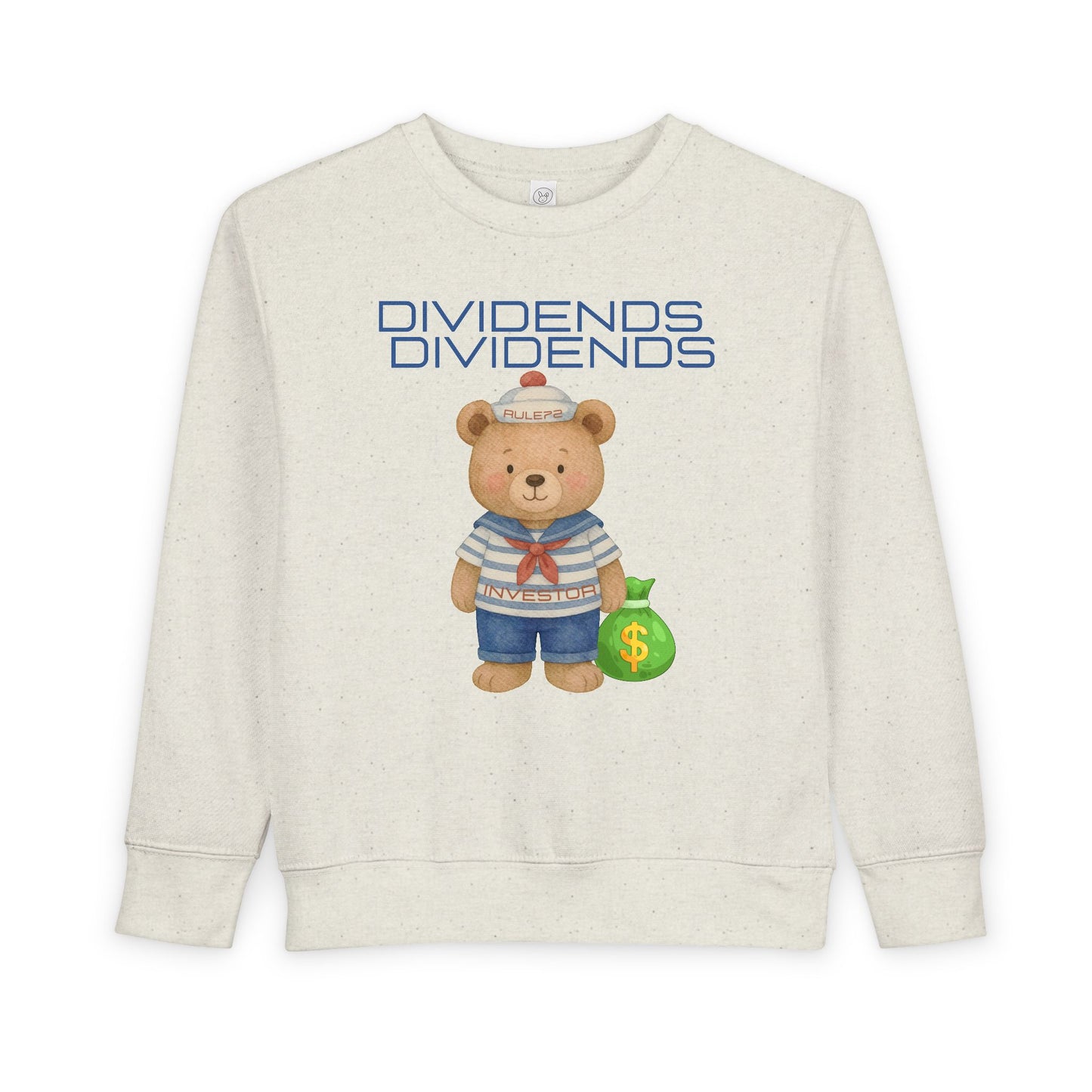 Toddler Sweatshirt - Cute Teddy Dividends Sailor Bear with Money Bag