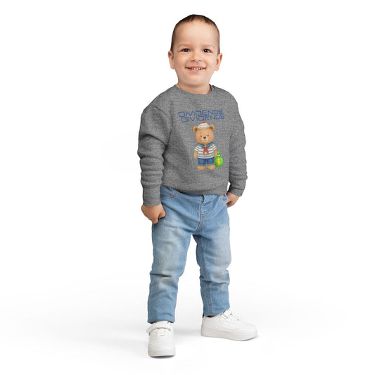 Toddler Sweatshirt - Cute Teddy Dividends Sailor Bear with Money Bag