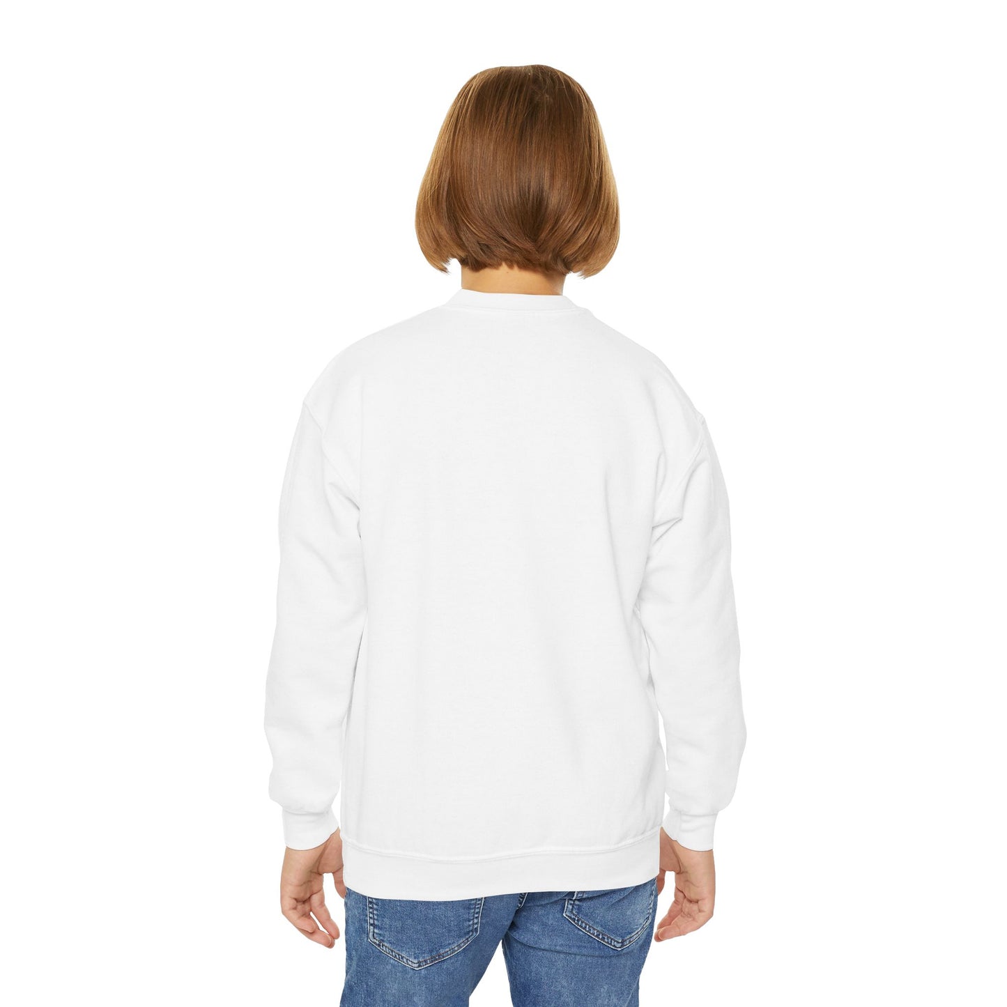 Youth Crewneck Sweatshirt — Teddy Bear Stocks Design with Money Bag